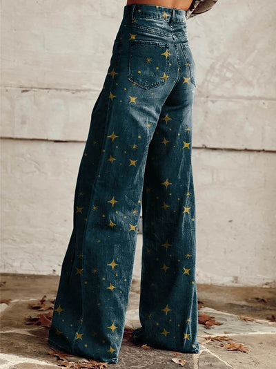 Pantaloni Flared Vintage Notte Cosmica