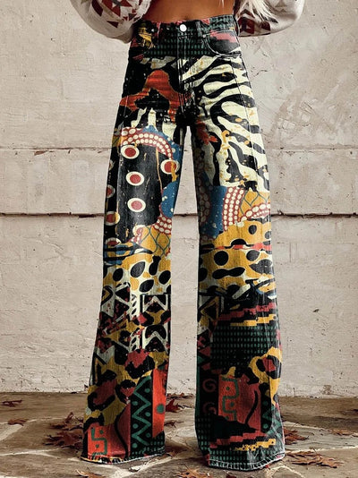 Pantaloni Flared Vintage Mosaic Rhythm