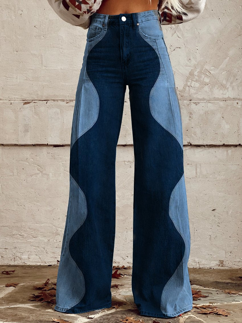 Pantaloni Flared Vintage Ripple-Wash