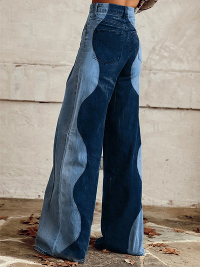 Pantaloni Flared Vintage Ripple-Wash